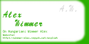 alex wimmer business card